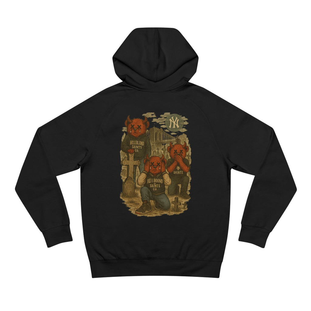 Hellbound 'See No Evil, Hear No Evil, Speak No Evil' Hoodie — Cemetery Bears Graphic